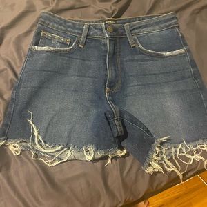 Just Black Denim Raw Hem Shorts